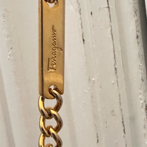 Authentic Salvatore Ferragamo Vintage Gold Chain black leather purse. - Picture 8 of 10